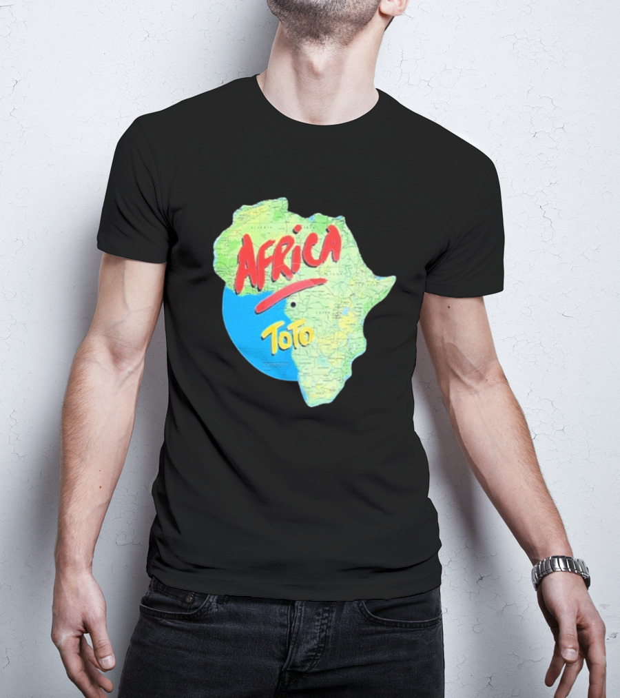 Toto Africa Map Shape With Record Design T-Shirt