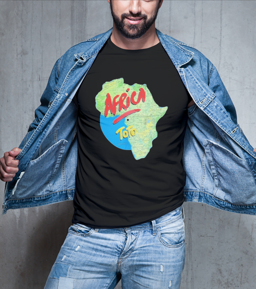 Toto Africa Map Shape With Record Design T-Shirt