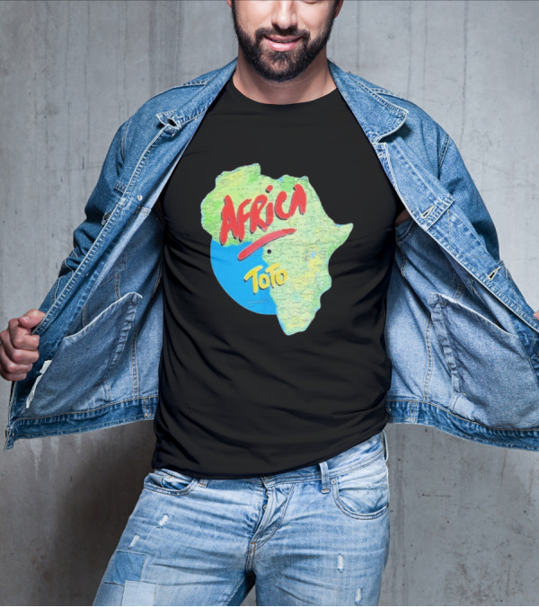 Toto Africa Map Shape With Record Design T-Shirt