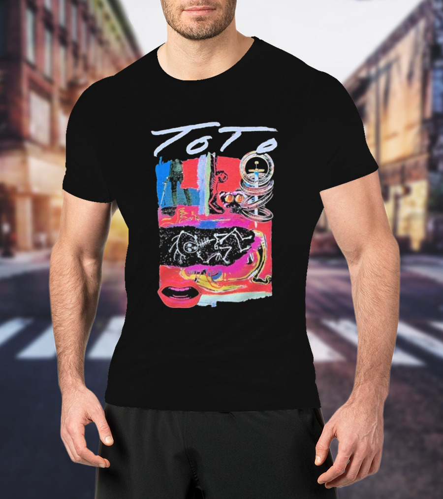 Toto Collage Album Art Iconic Retro Sword Lips Bold Colors T-Shirt