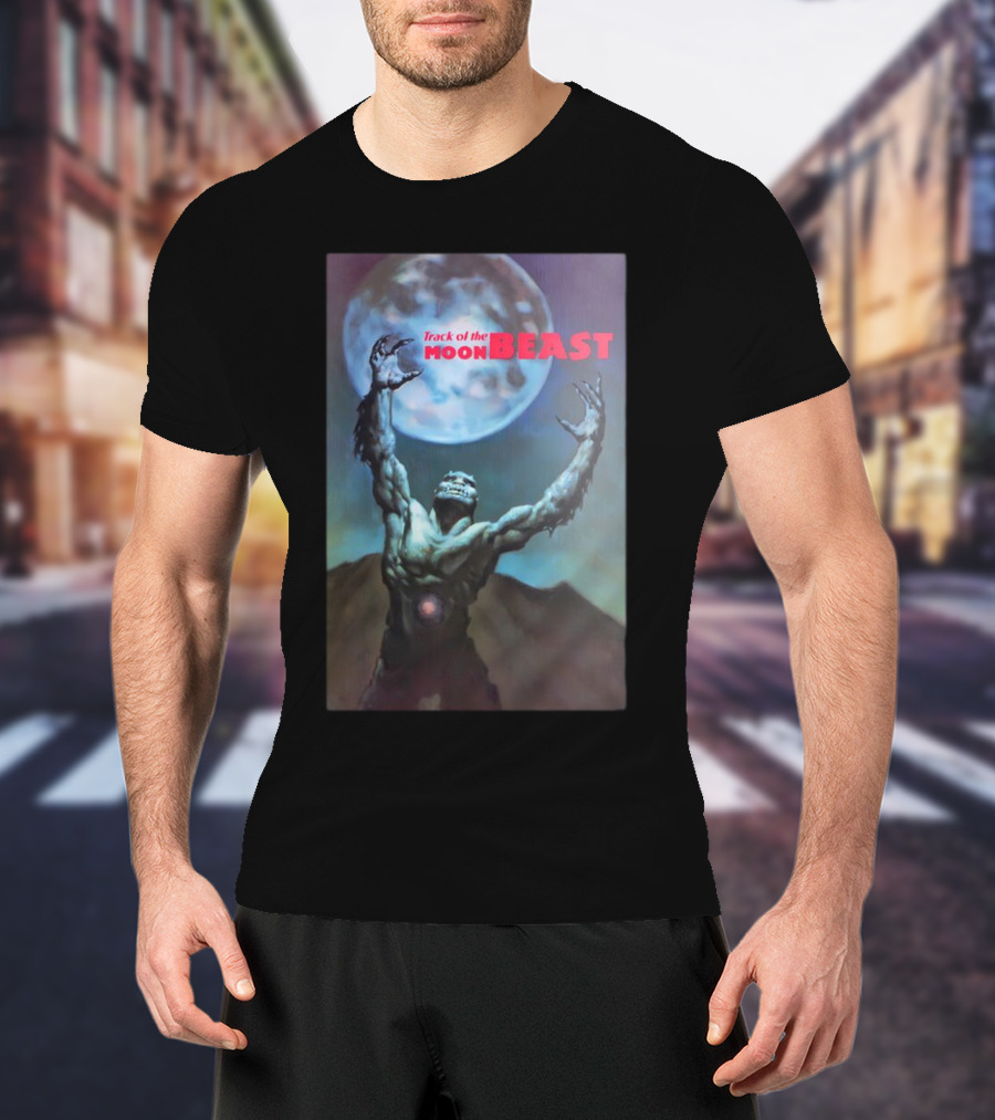 Track Of The Moon Beast Monster Howling At Full Moon T-Shirt