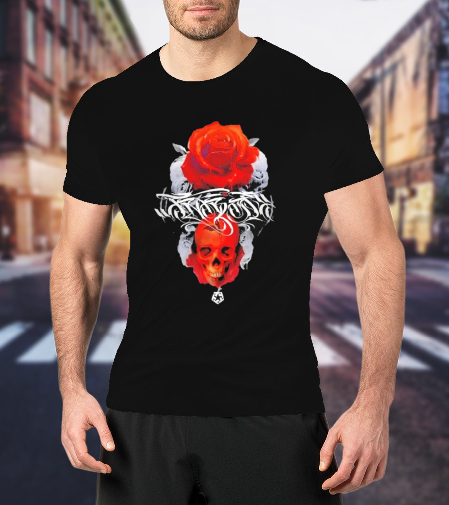 Tribal Gear Huit Rose Skull And Rose Graphic T-Shirt