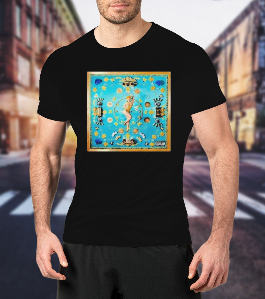 Ice Spice Y2K I'm Just A Girl Vintage Style Pop Art Blue Gold Elements T-Shirt