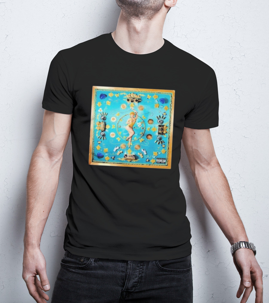 Ice Spice Y2K I'm Just A Girl Vintage Style Pop Art Blue Gold Elements T-Shirt