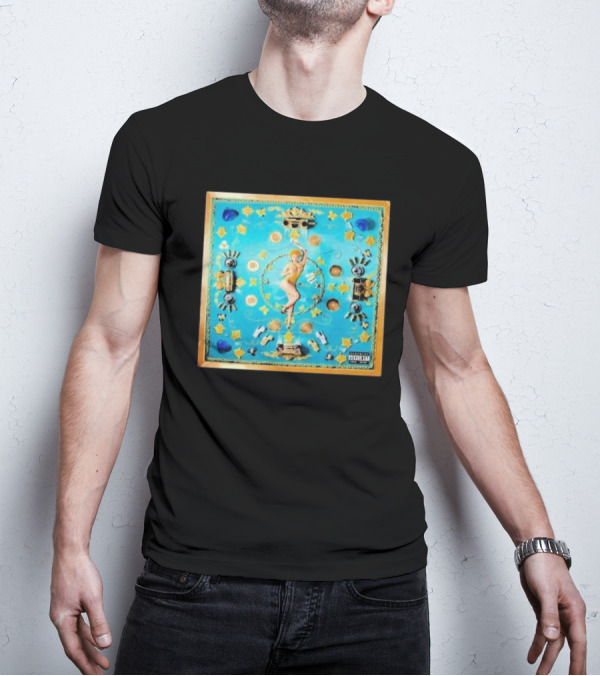 Ice Spice Y2K I'm Just A Girl Vintage Style Pop Art Blue Gold Elements T-Shirt