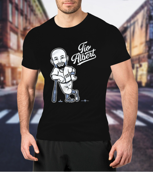Tío Albert Baseball Player Cartoon With Bat And Number 55 T-Shirt