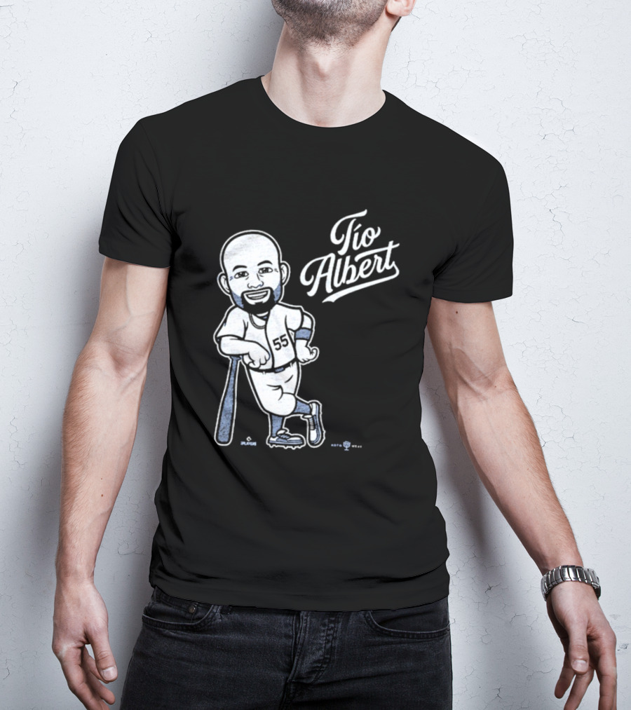 Tío Albert Baseball Player Cartoon With Bat And Number 55 T-Shirt