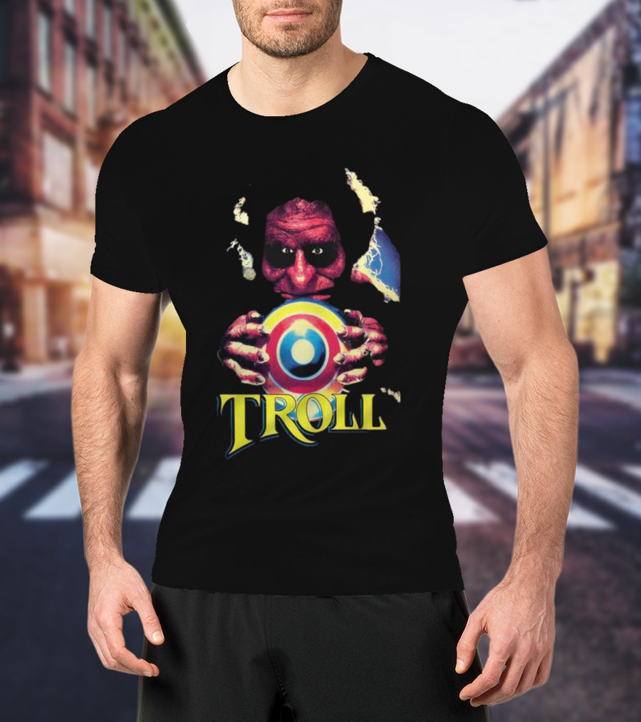 Troll Creepy Character Holding Colorful Orb T-Shirt
