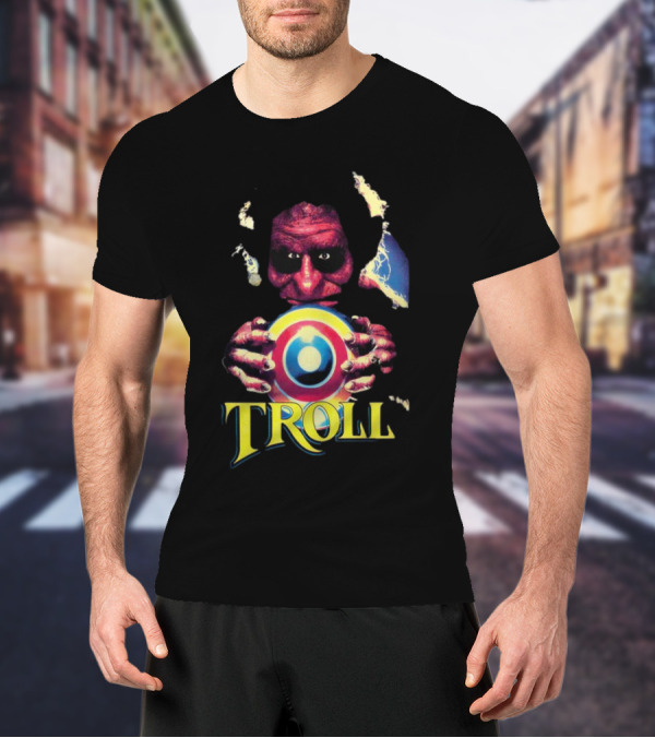 Troll Creepy Character Holding Colorful Orb T-Shirt