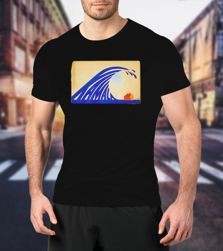 Kamala Wave Blue And Orange Graphic T-Shirt