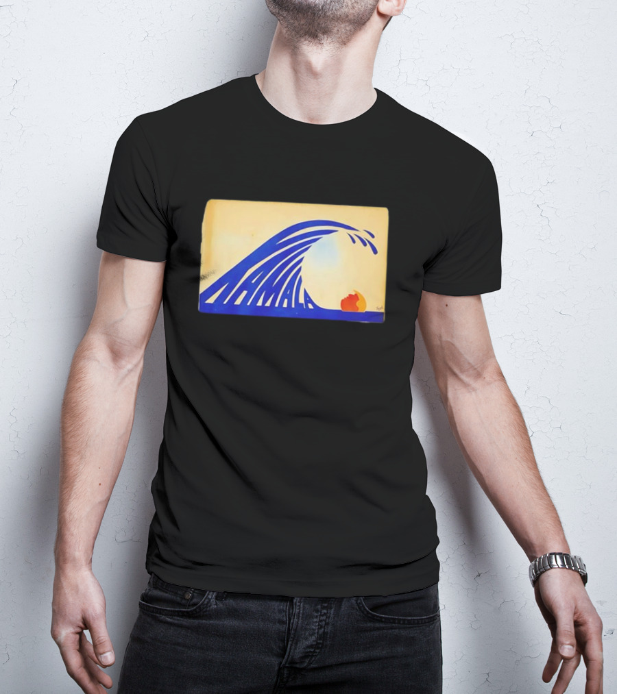 Kamala Wave Blue And Orange Graphic T-Shirt