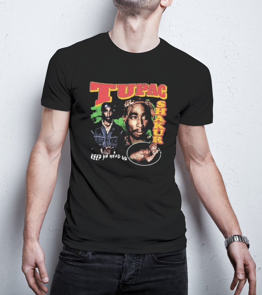 Tupac Shakur Keep Ya Head Up Vintage Collage 2PAC T-Shirt