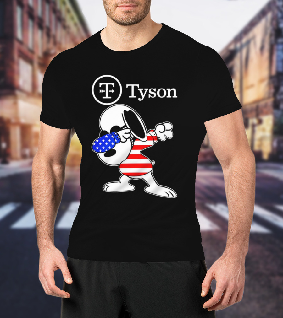 Tyson Foods Snoopy Dabbing American Flag Character T-Shirt