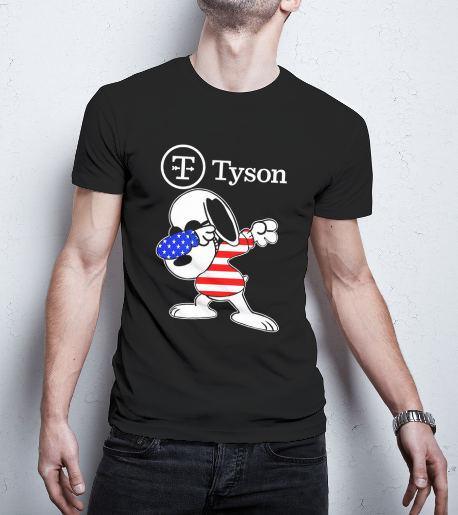 Tyson Foods Snoopy Dabbing American Flag Character T-Shirt