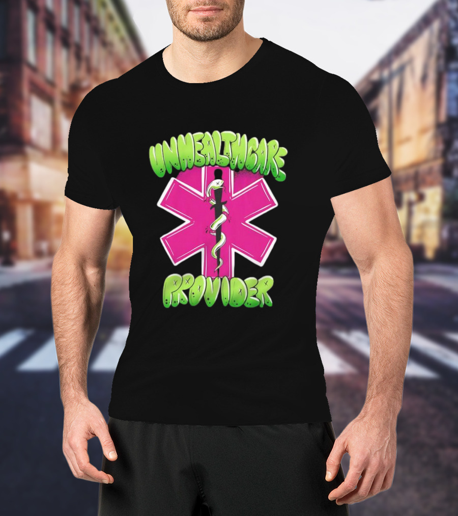 Unhealthcare Provider Graffiti Star Of Life Snake T-Shirt