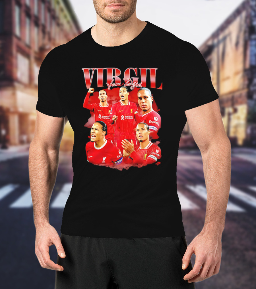 Virgil Van Dijk Liverpool FC Number 4 Captain Liverpool Red Jersey T-Shirt