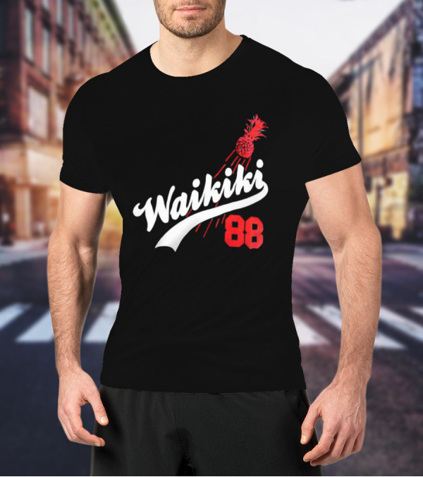 Waikiki 88 Los Angeles Dodgers Pineapple Baseball Graphic T-Shirt