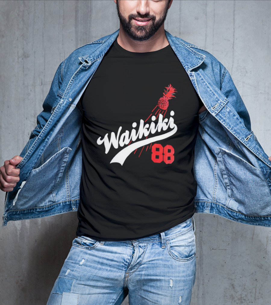 Waikiki 88 Los Angeles Dodgers Pineapple Baseball Graphic T-Shirt