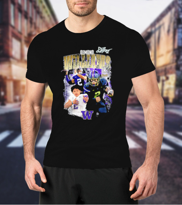 Demond Williams Jr. Washington Huskies Football W Logo T-Shirt