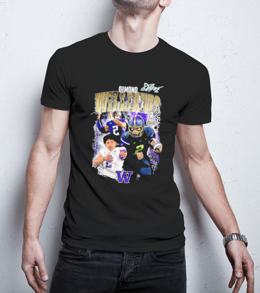 Demond Williams Jr. Washington Huskies Football W Logo T-Shirt