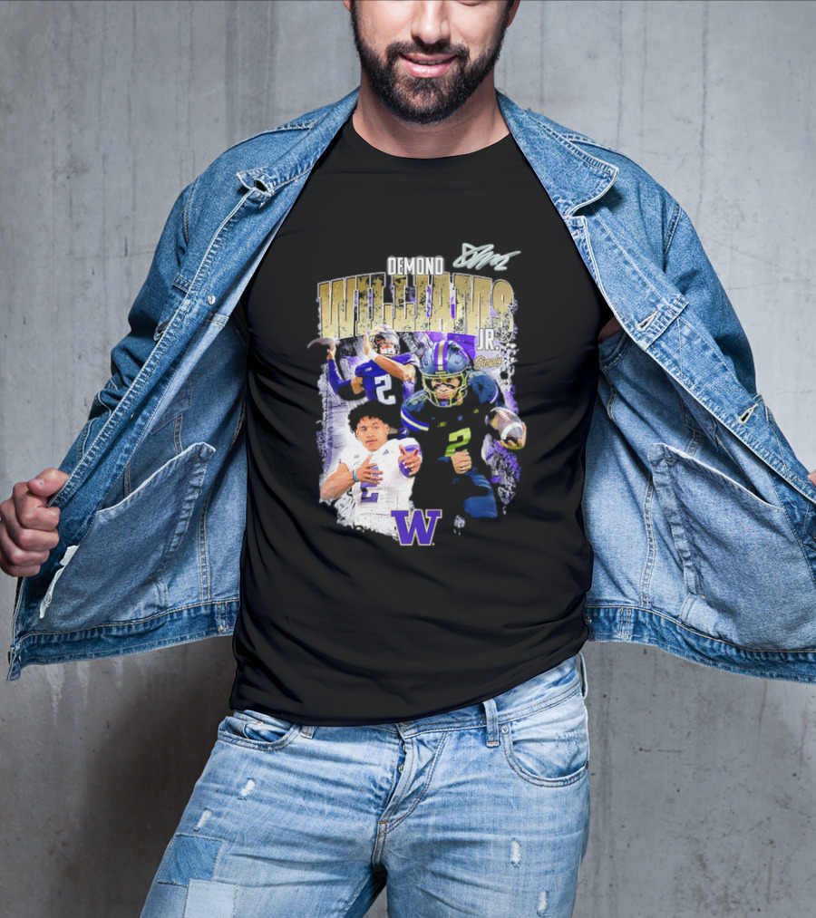 Demond Williams Jr. Washington Huskies Football W Logo T-Shirt