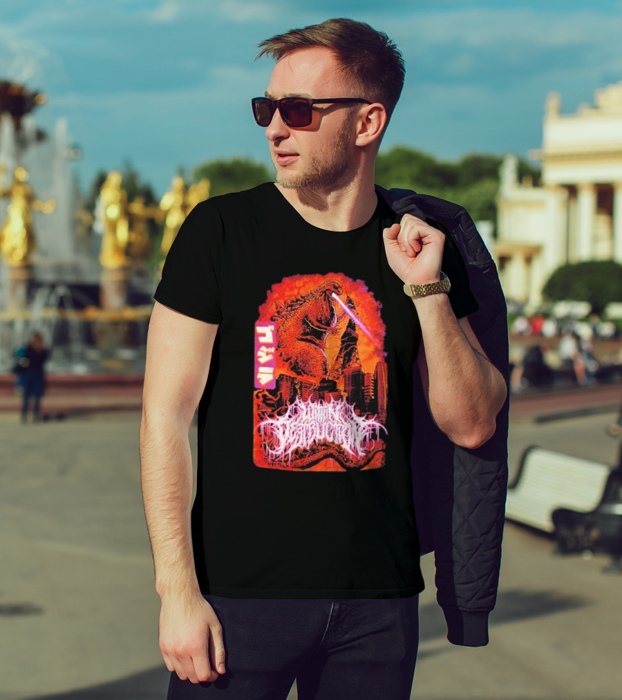 Within Destruction Reptile Kaiju Tokyo Destruction Scene T-Shirt