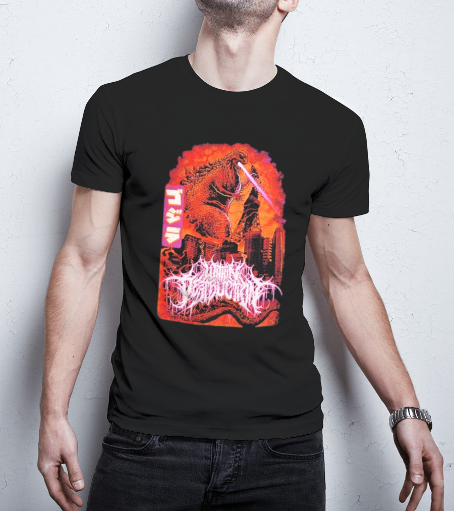 Within Destruction Reptile Kaiju Tokyo Destruction Scene T-Shirt