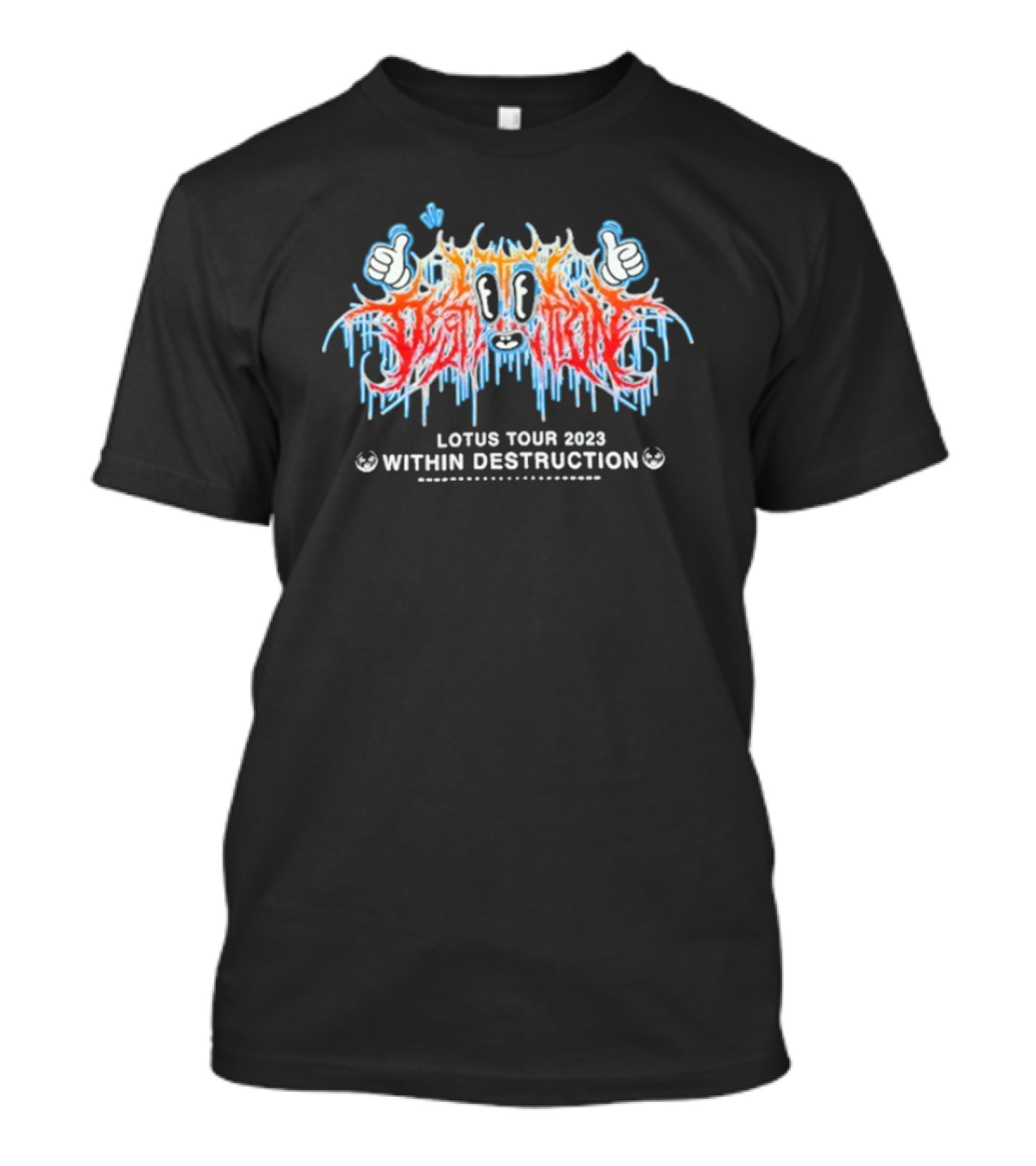 Within Destruction Lotus Tour 2023 Thumbs Up Dripping Graffiti Style T-Shirt