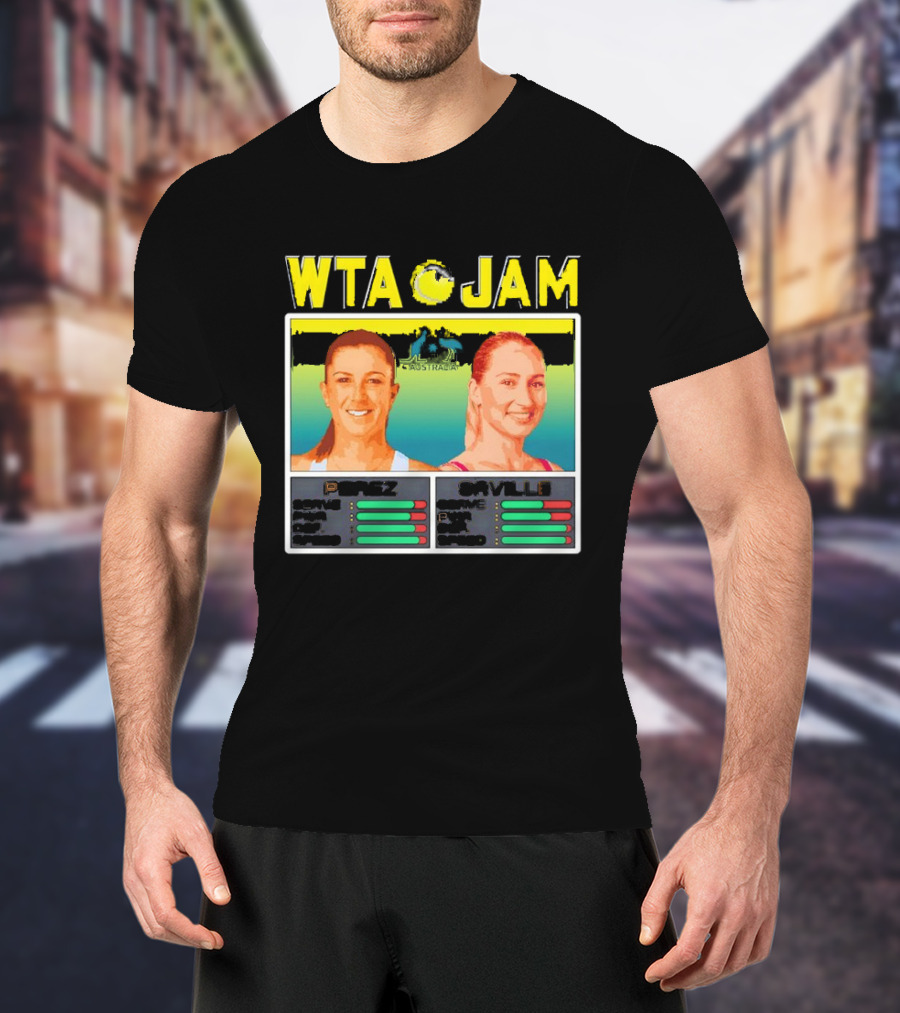 WTA Jam Perez Saville Australia Tennis Matchup T-Shirt