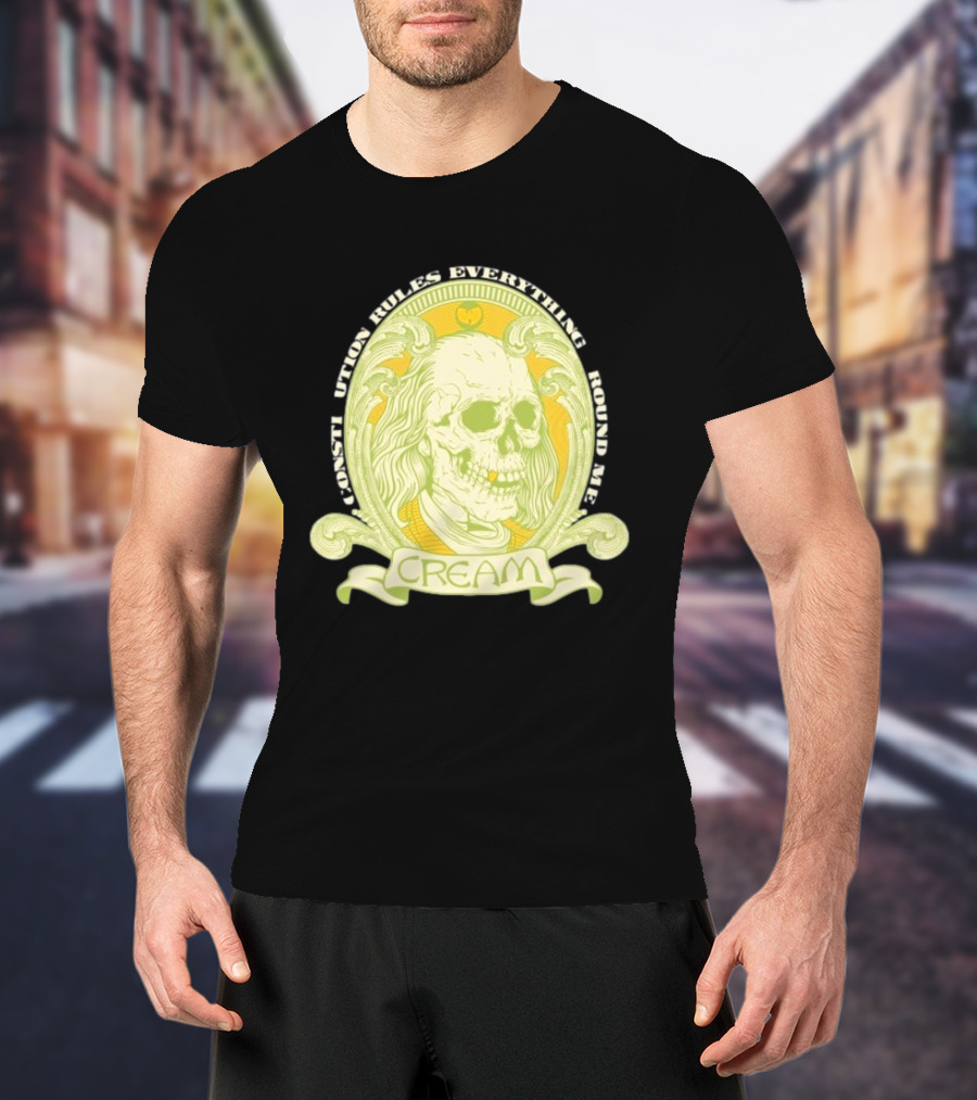 Wu-Tang Clan Constitution Rules Everything Around Me Skull Cream T-Shirt