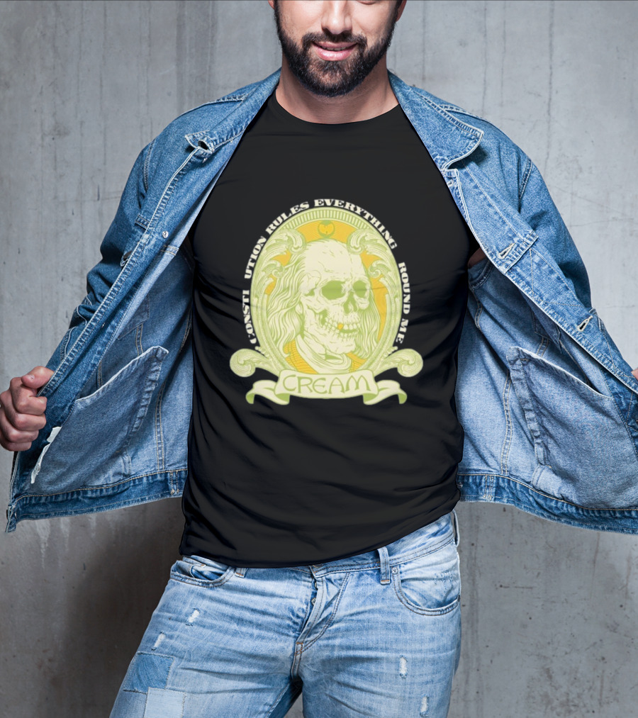 Wu-Tang Clan Constitution Rules Everything Around Me Skull Cream T-Shirt
