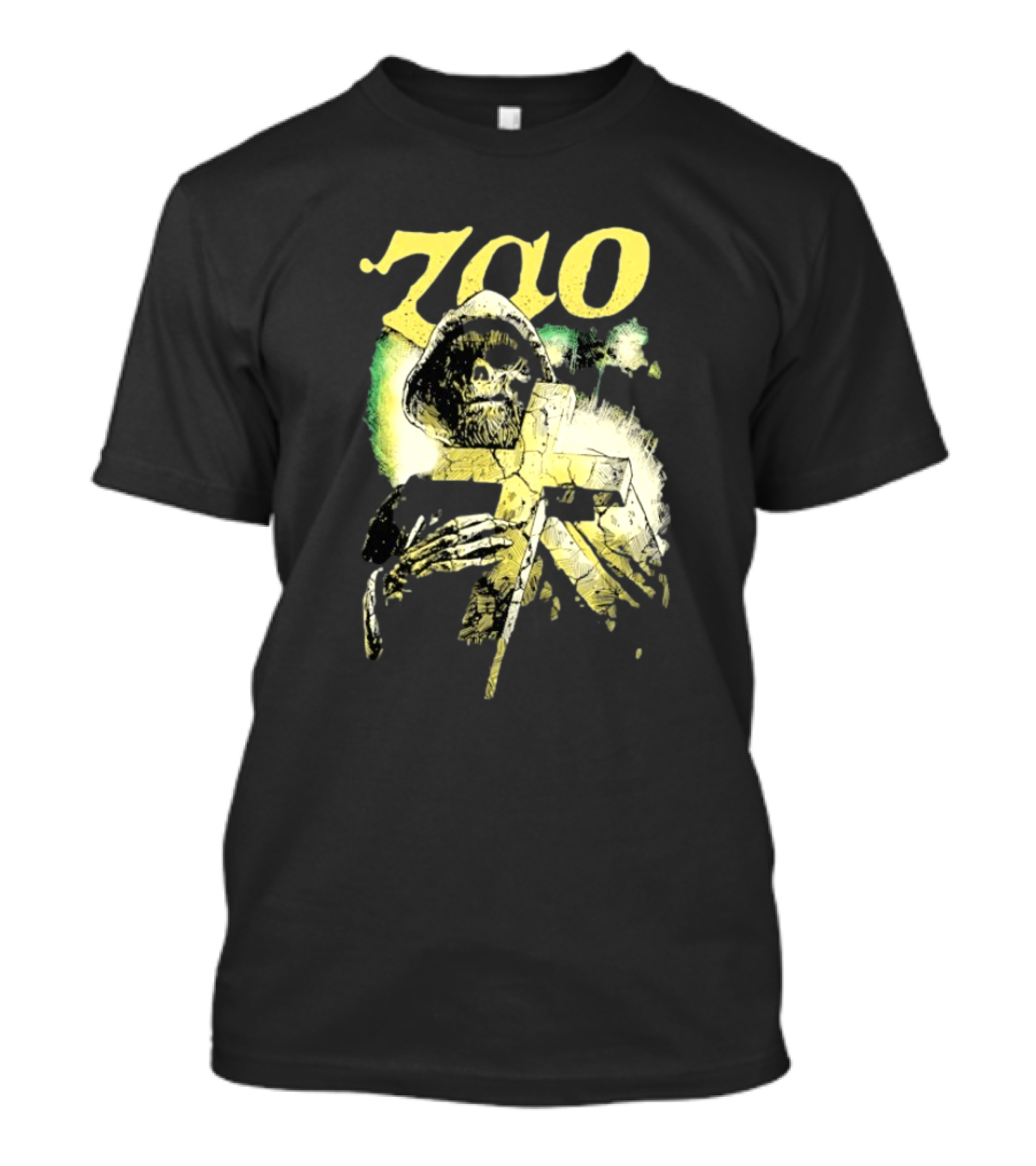 Zao Reaper Holding Cross Skeleton Art T-Shirt