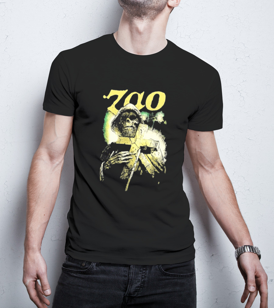 Zao Reaper Holding Cross Skeleton Art T-Shirt