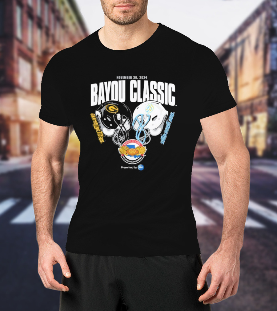 November 25 2023 Bayou Classic Southern University Grambling State Football Helmets Powered By Procter And Gamble T-Shirt