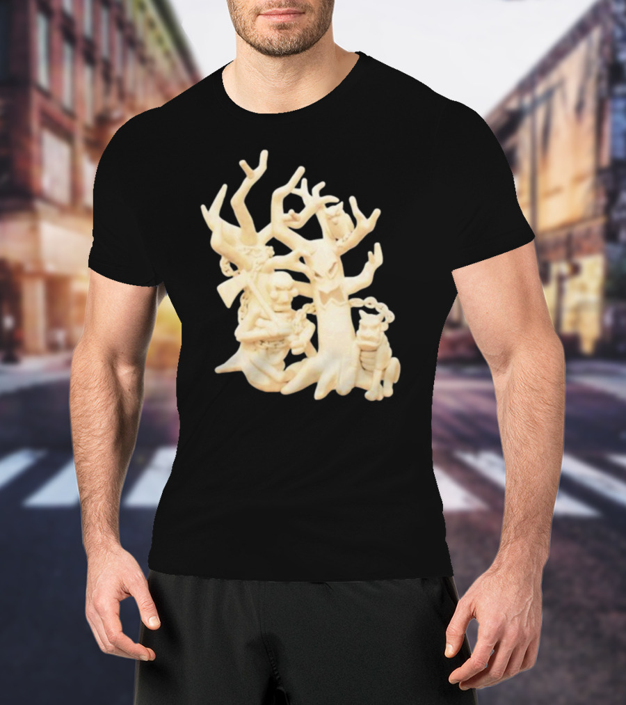 Spooky Woods Woodland Tree Creature With Owl And Frog T-Shirt