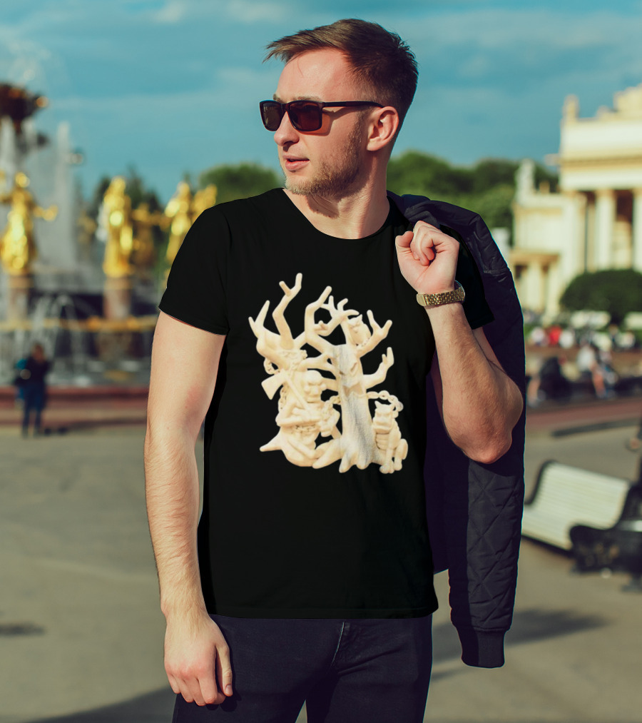 Spooky Woods Woodland Tree Creature With Owl And Frog T-Shirt