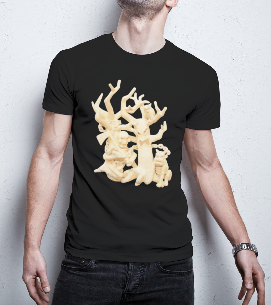 Spooky Woods Woodland Tree Creature With Owl And Frog T-Shirt