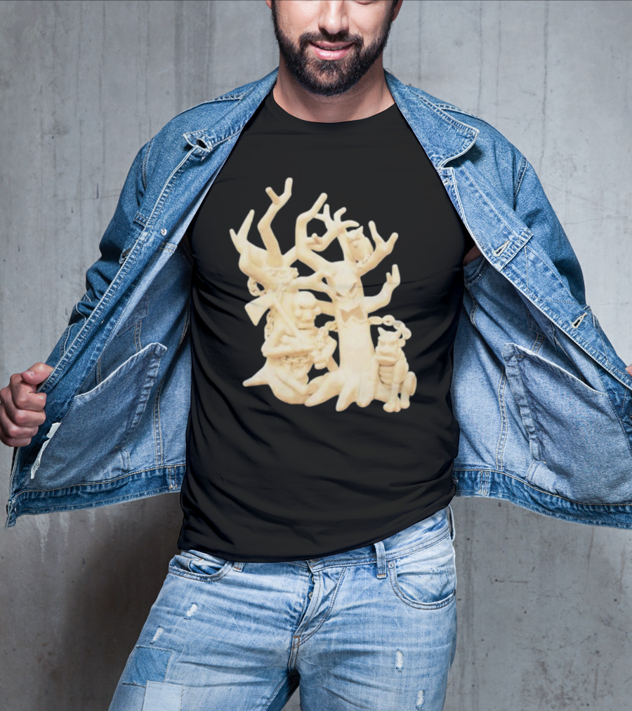 Spooky Woods Woodland Tree Creature With Owl And Frog T-Shirt