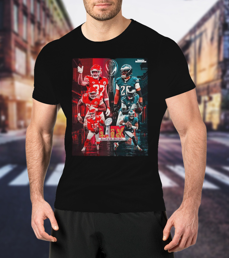 Sports Illustrated Super Bowl LIX Kansas City Chiefs Vs Philadelphia Eagles Matchup Cover T-Shirt