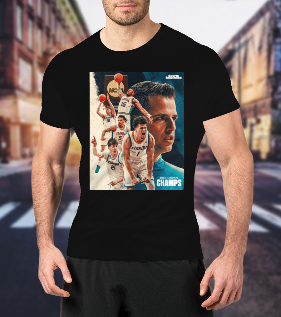 Florida Gators Basketball 2025 National Champs Sports Illustrated T-Shirt