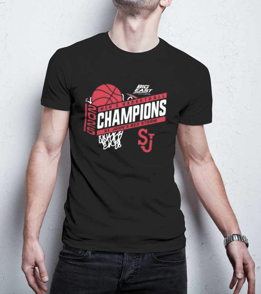St. John’s Red Storm Big East 2025 Basketball Champions SJ Logo T-Shirt