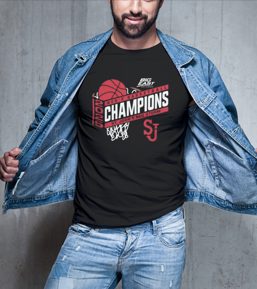 St. John’s Red Storm Big East 2025 Basketball Champions SJ Logo T-Shirt