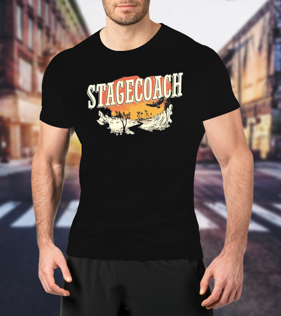 Stagecoach Through The Valley 2025 Desert Sunset And Eagle T-Shirt