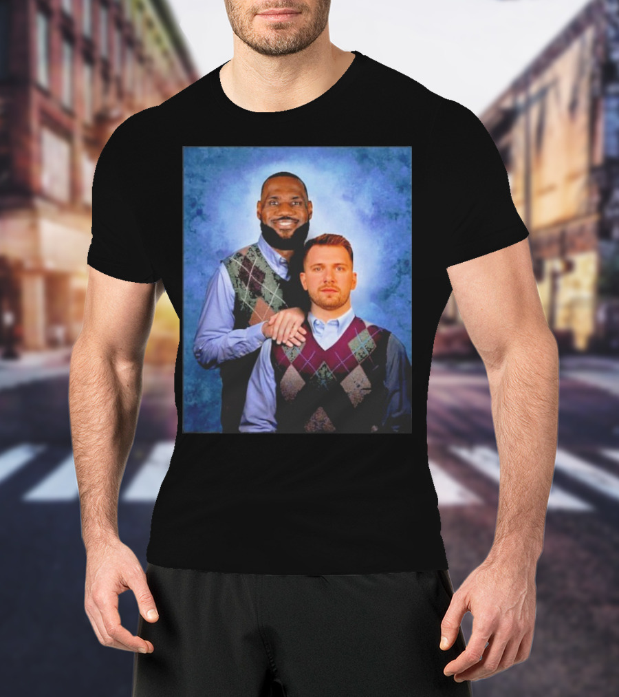 Step Brothers Luka Doncic Lebron James Argyle Sweater Duo T-Shirt