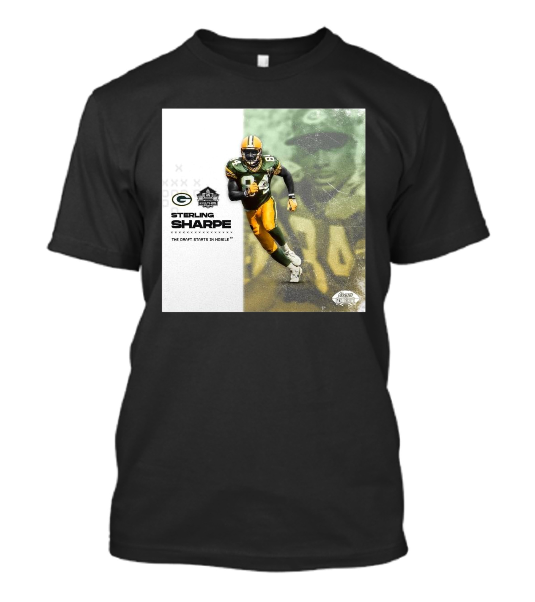 Sterling Sharpe Green Bay Packers Pro Football Hall Of Fame The Draft Starts In Mobile T-Shirt