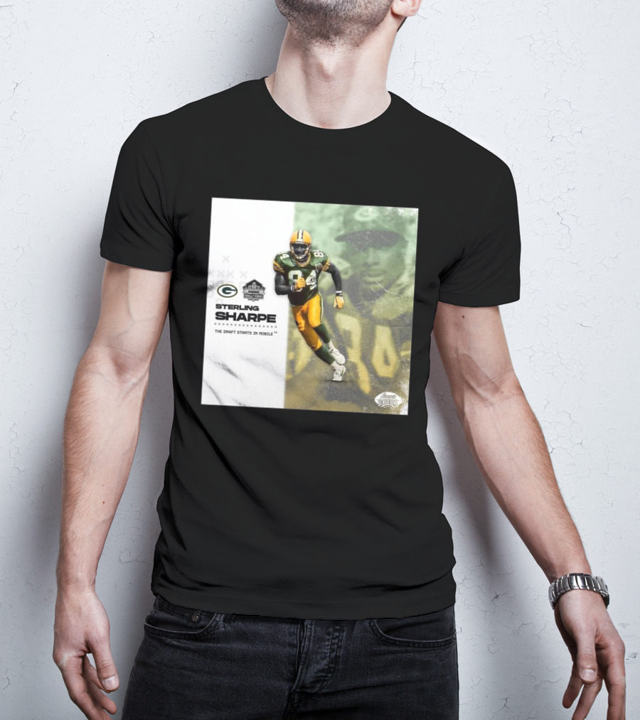 Sterling Sharpe Green Bay Packers Pro Football Hall Of Fame The Draft Starts In Mobile T-Shirt