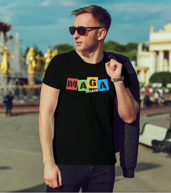 MAGA Again Block Letters Primary Colors T-Shirt