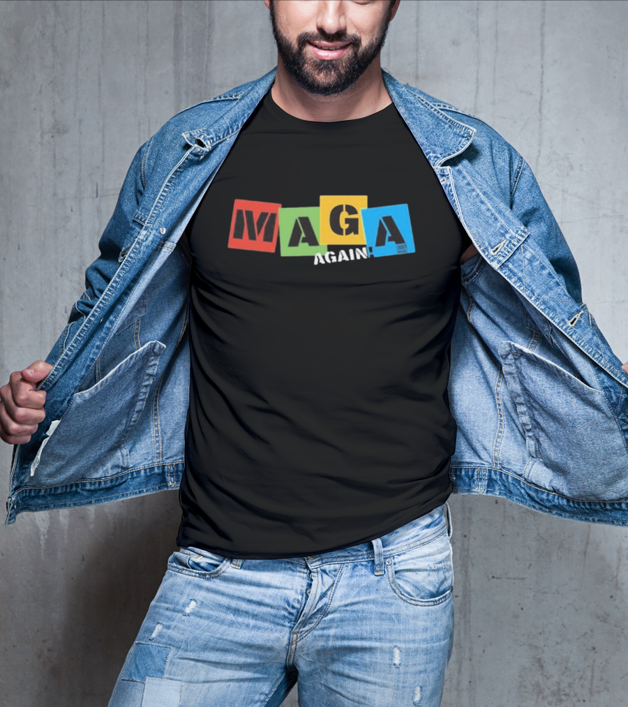 MAGA Again Block Letters Primary Colors T-Shirt