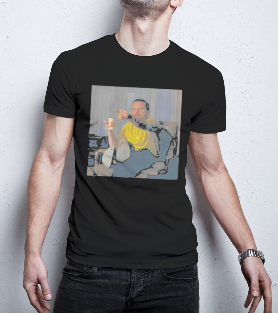 Sticke Rmule JD Vance DiCaprio Meme Man Pointing Sitting With Drink T-Shirt