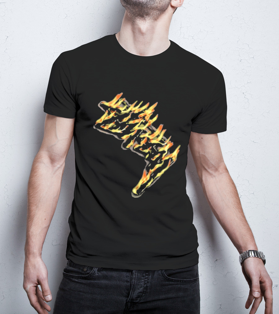 Stussy Burning Stock Flame Graphic Midnight T-Shirt